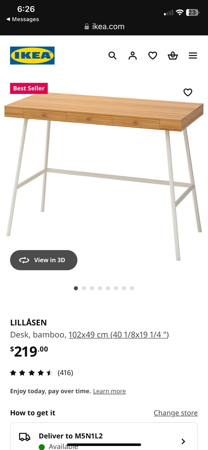 IKEA LILLÅSEN Bamboo Desk