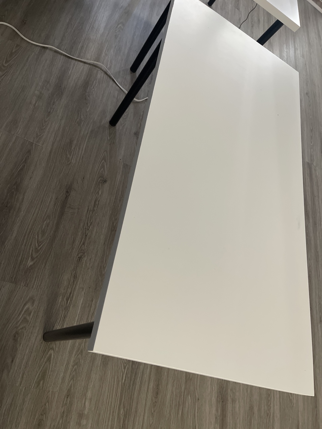 Ikea White Computer Desk with Black Legs - photo 3