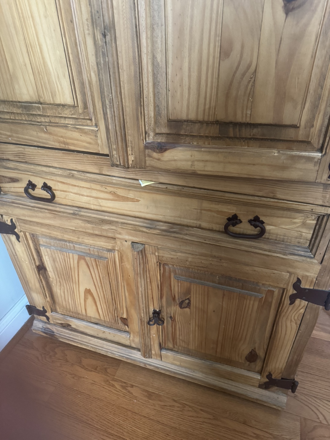 Solid Pine Wood Armoire - Rustic Style - photo 5