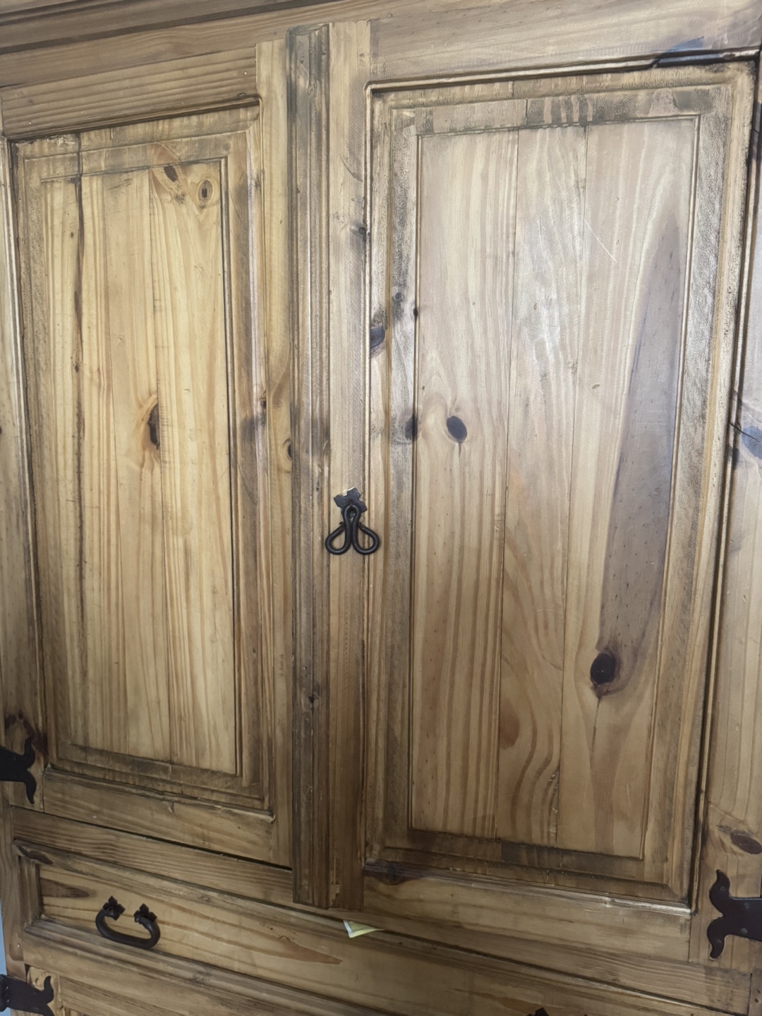 Solid Pine Wood Armoire - Rustic Style - photo 2