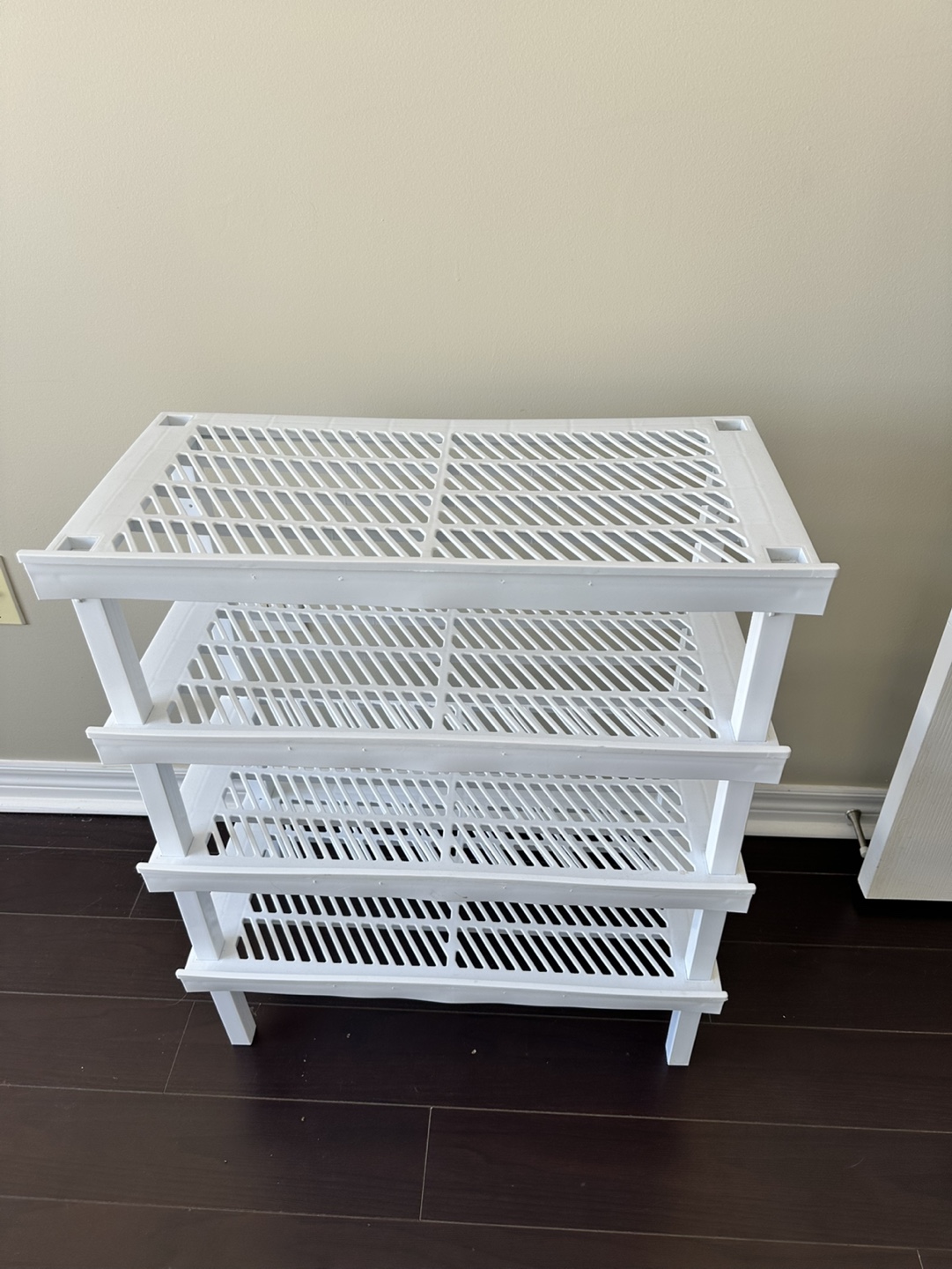 White Plastic 4-Tier Shelf Unit - photo 2