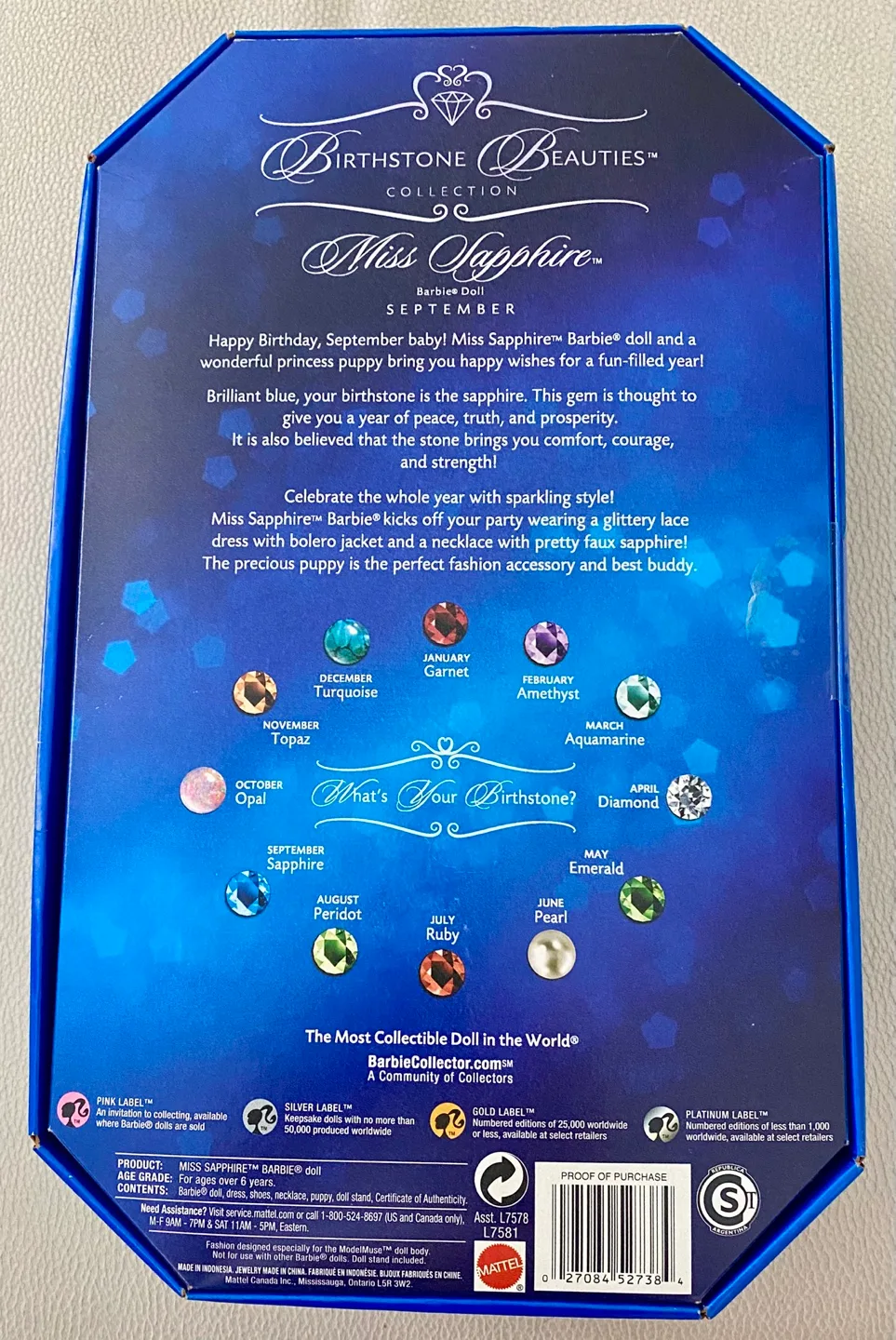 Vintage Collectible Miss Sapphire Brunette September Barbie Doll image indicator(2)