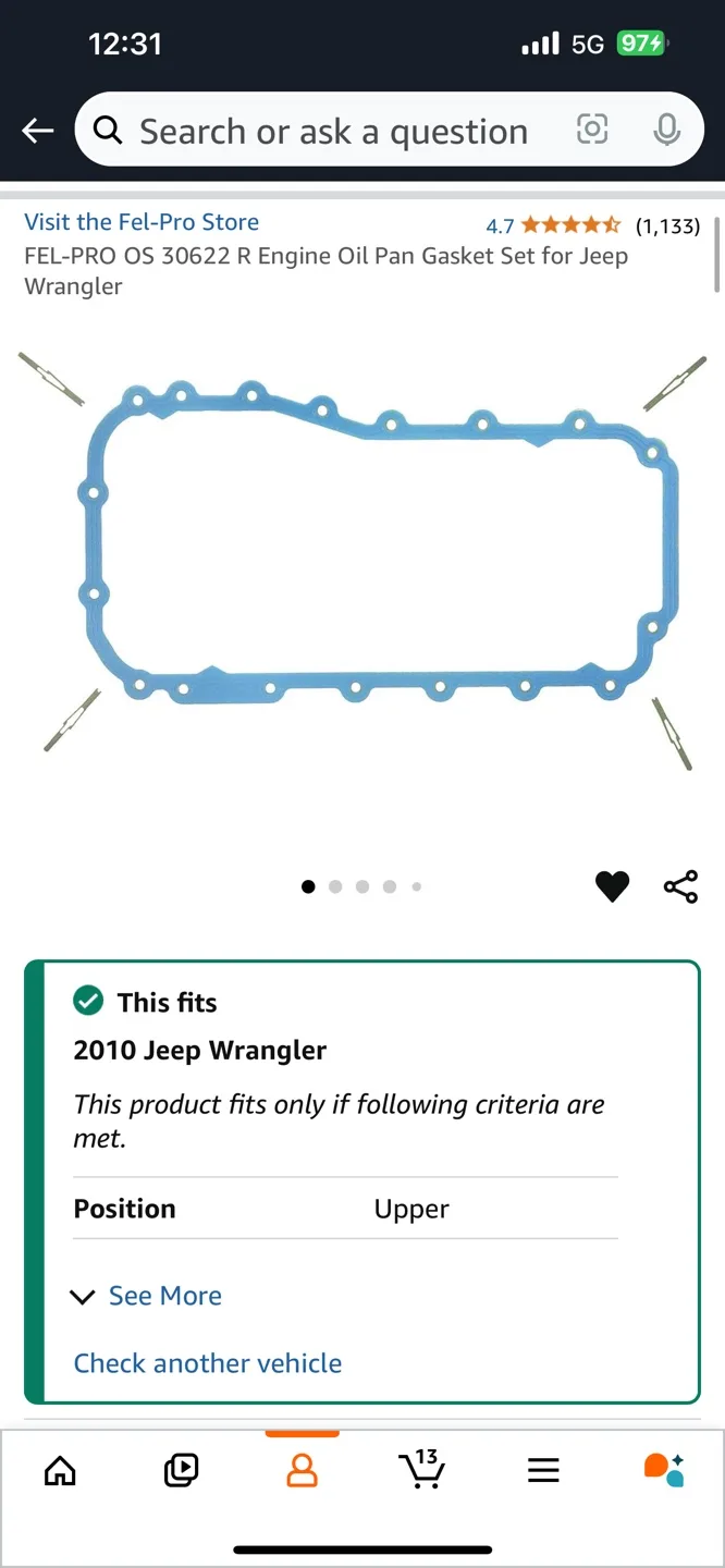 🏈 Fel-Pro OS 30622R Engine Oil Pan Gasket Set image indicator(5)