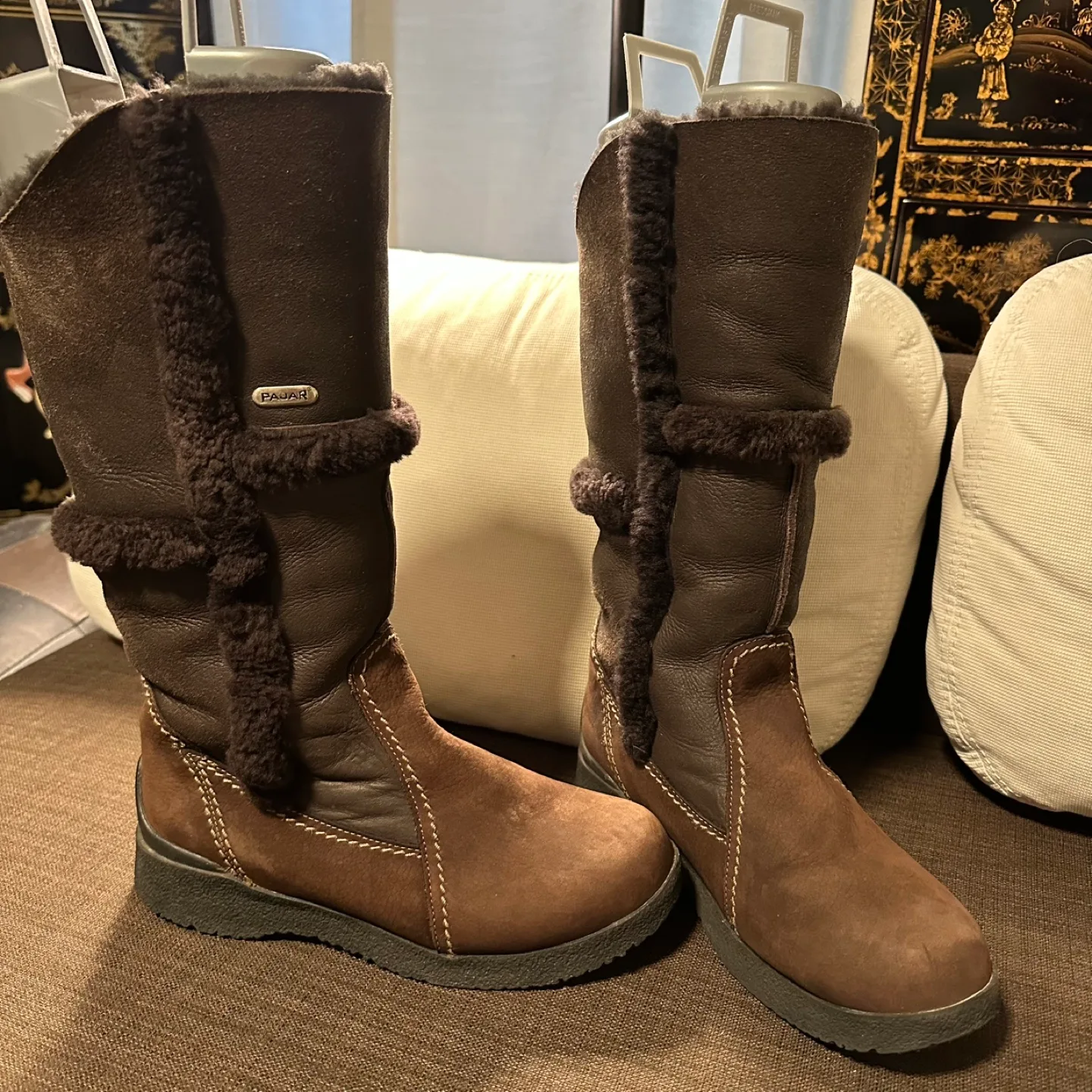 Pajar Brown Leather and Shearling Boots thumbnail