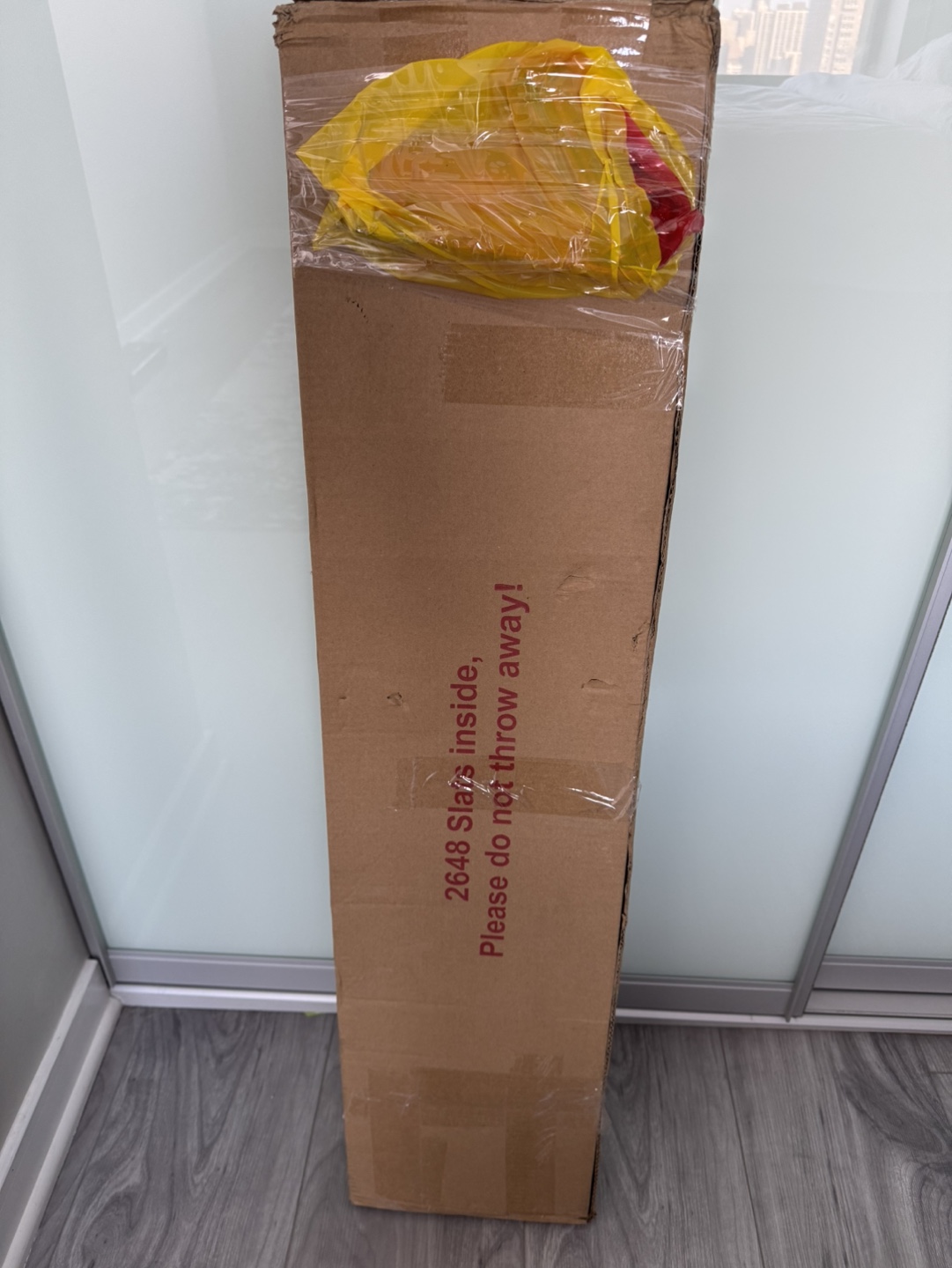 New, unopened box: Bed slats with hardware (King size)