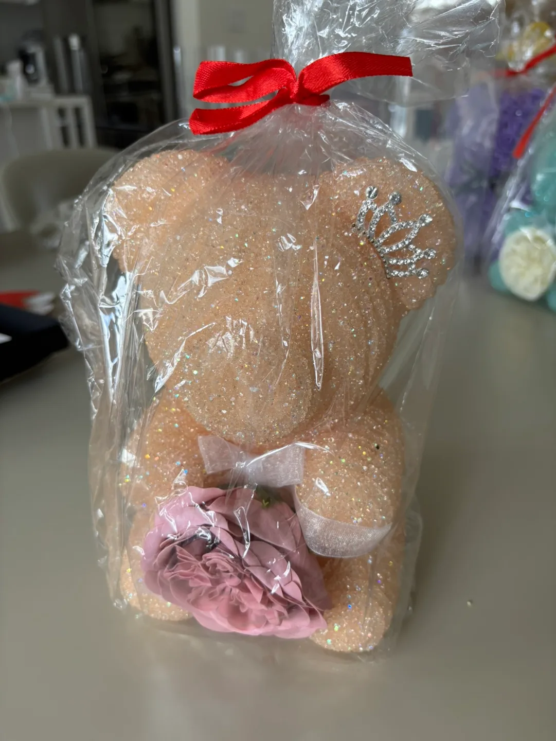 Valentine’s Gift Luxury Teddy Bear Crystal Sparkle with Rose image indicator(5)