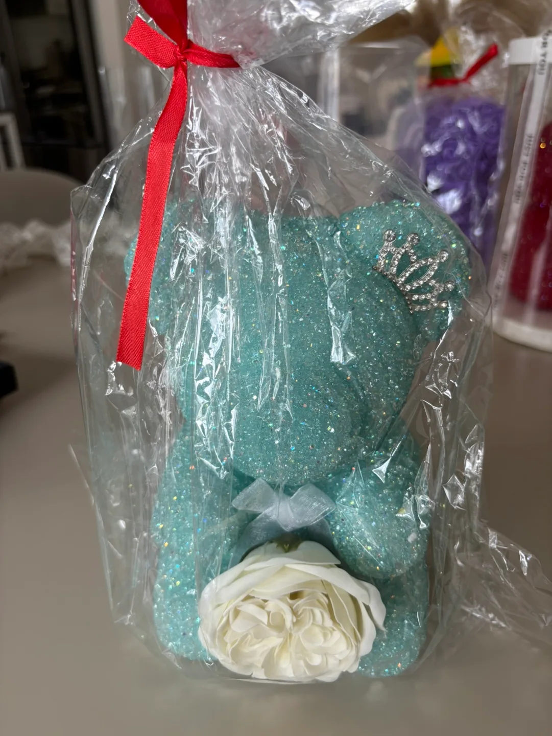 Valentine’s Gift Luxury Teddy Bear Crystal Sparkle with Rose image indicator(3)