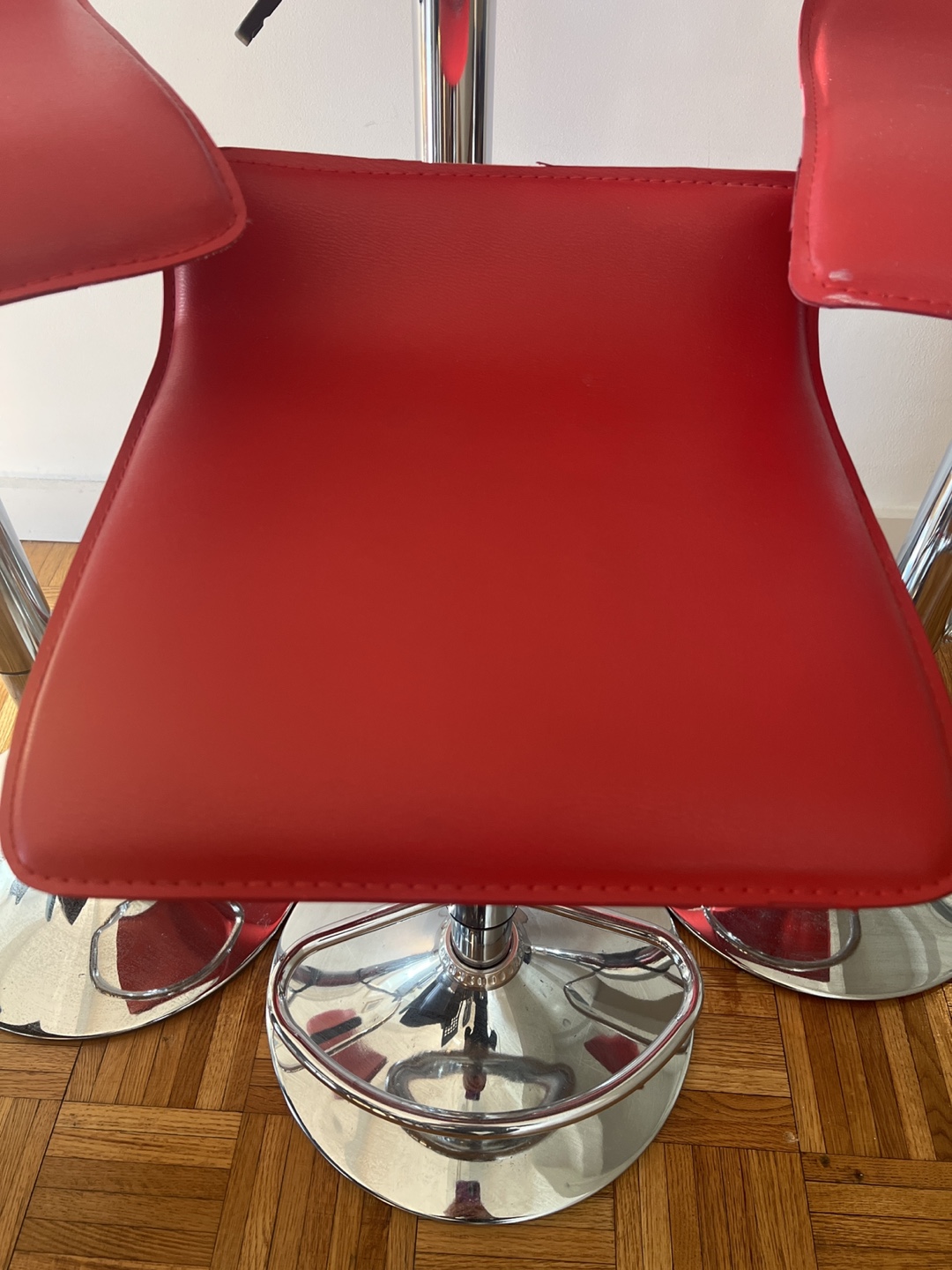 Set of Four Red Bar Stools - photo 5