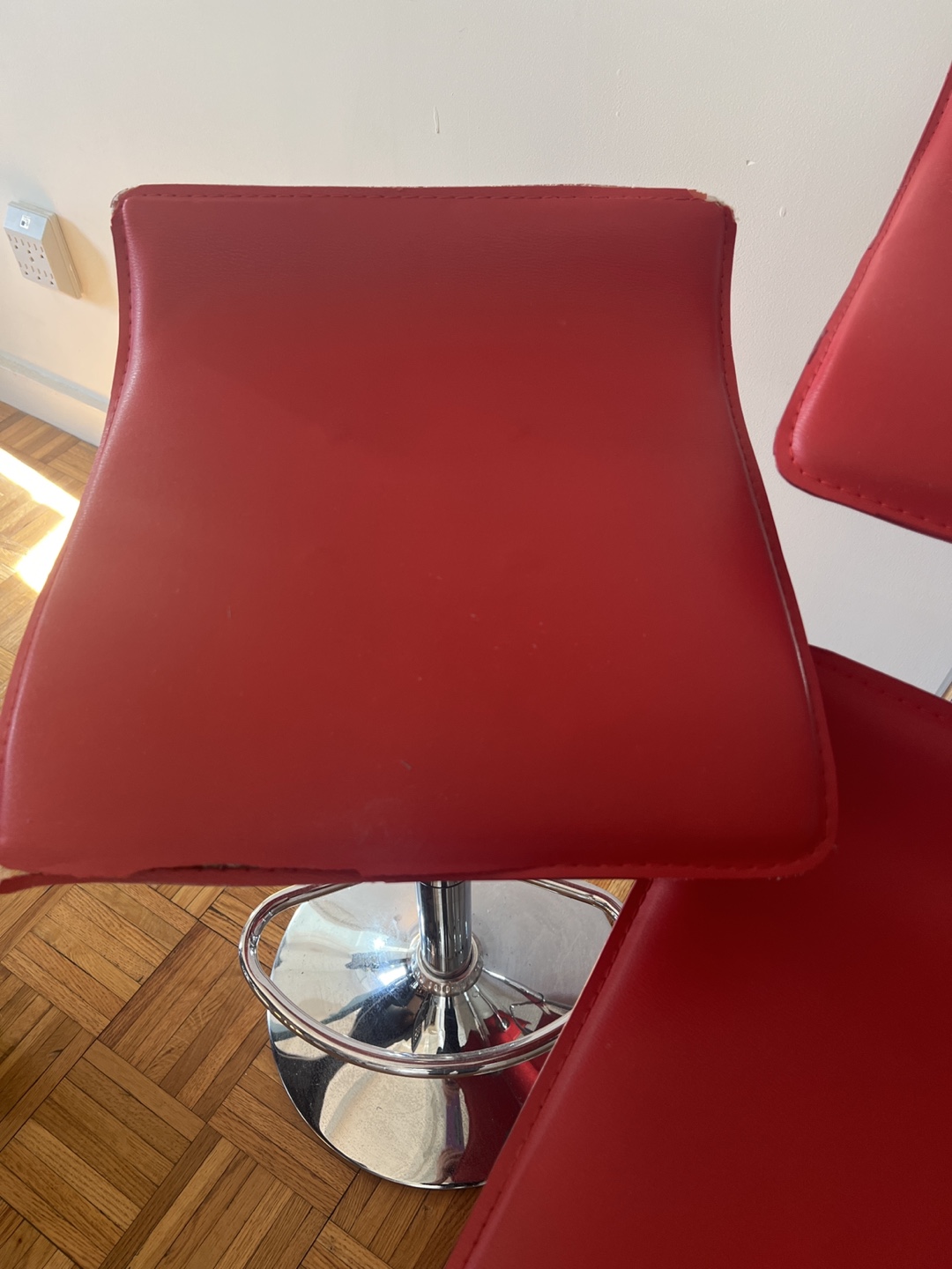 Set of Four Red Bar Stools - photo 2