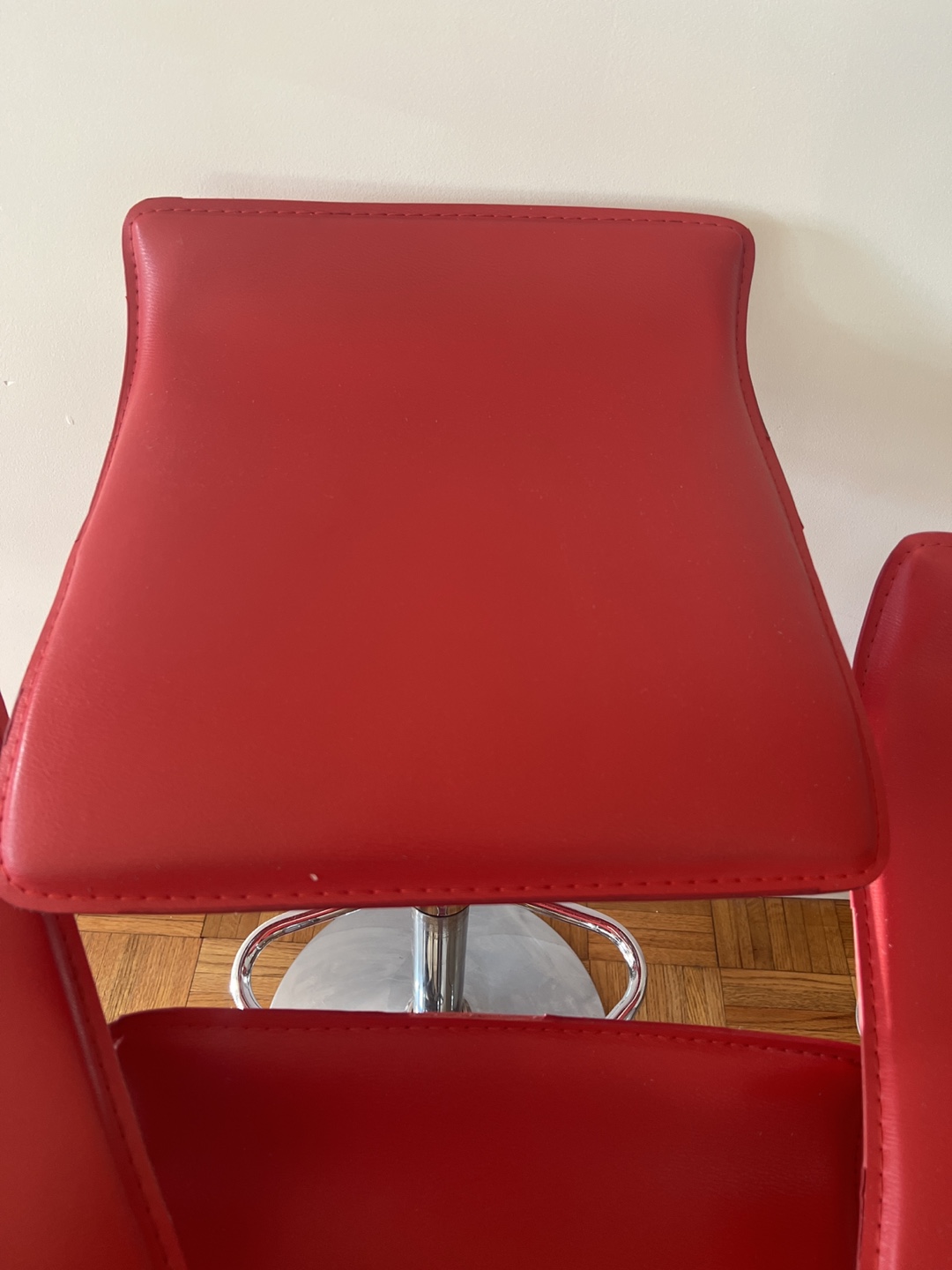 Set of Four Red Bar Stools - photo 3