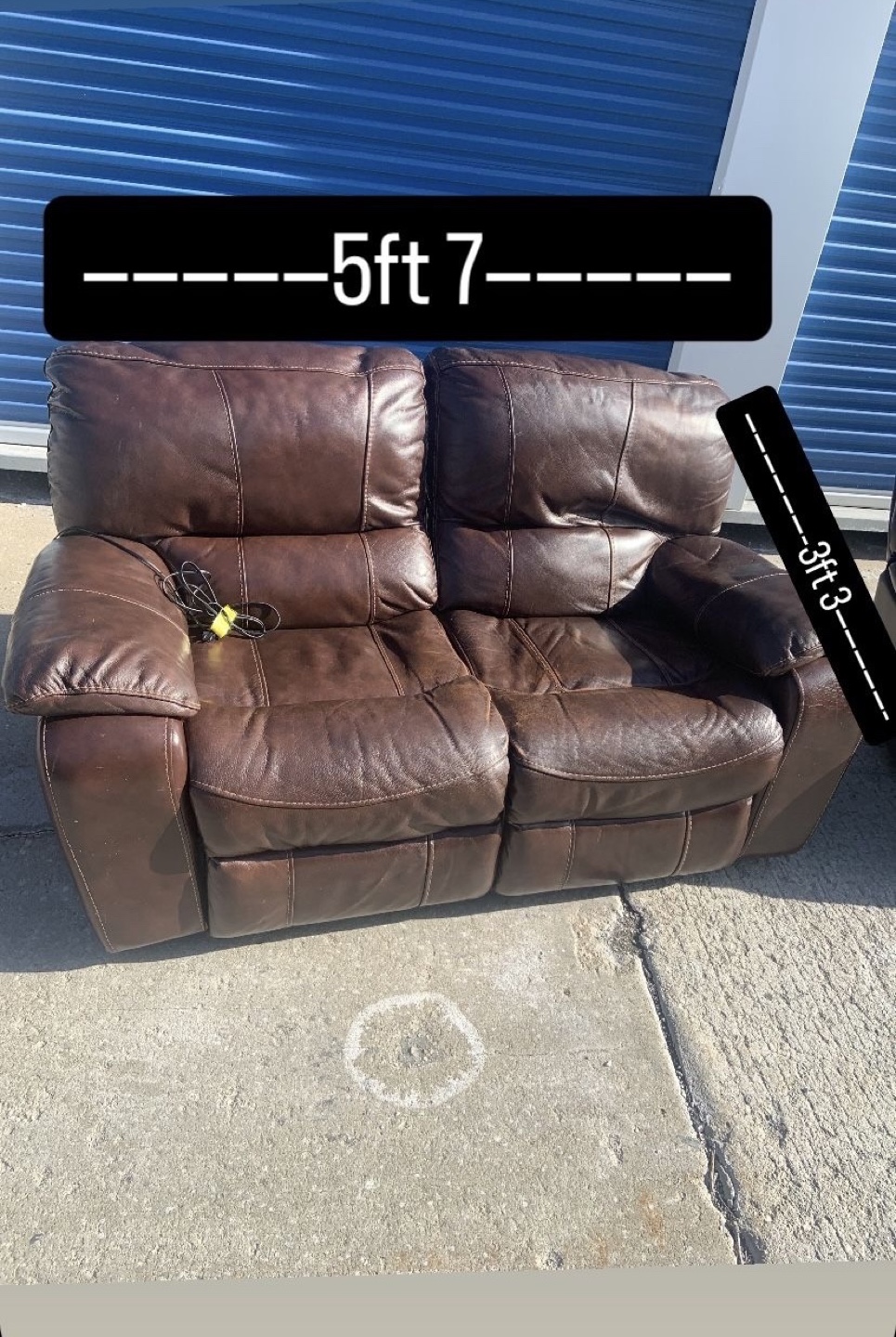Brown Leather Reclining Loveseat and Sofa Set - photo 5