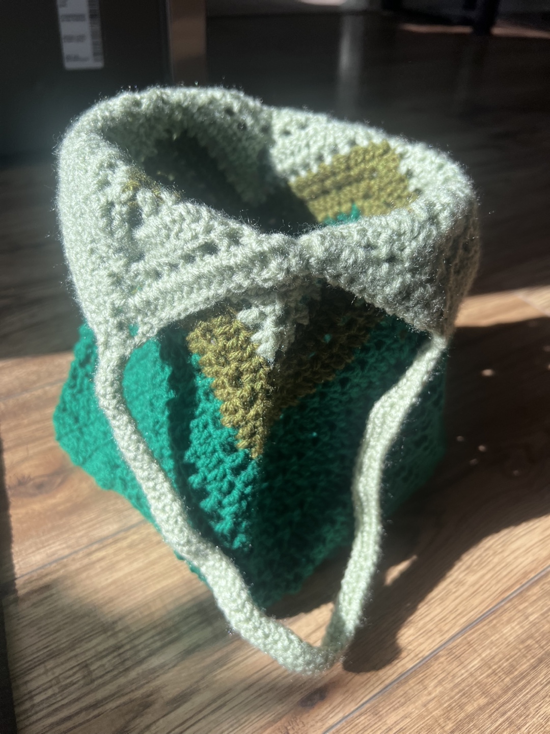 Hand-Crocheted Green Tote Bag - photo 5
