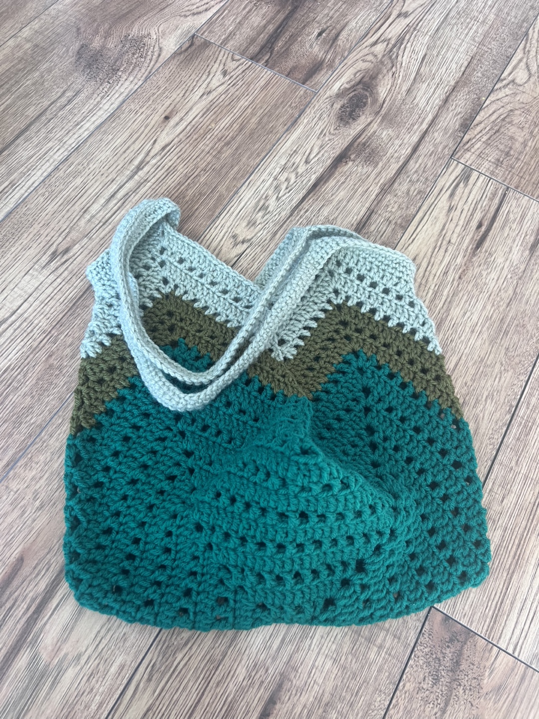 Hand-Crocheted Green Tote Bag - photo 2