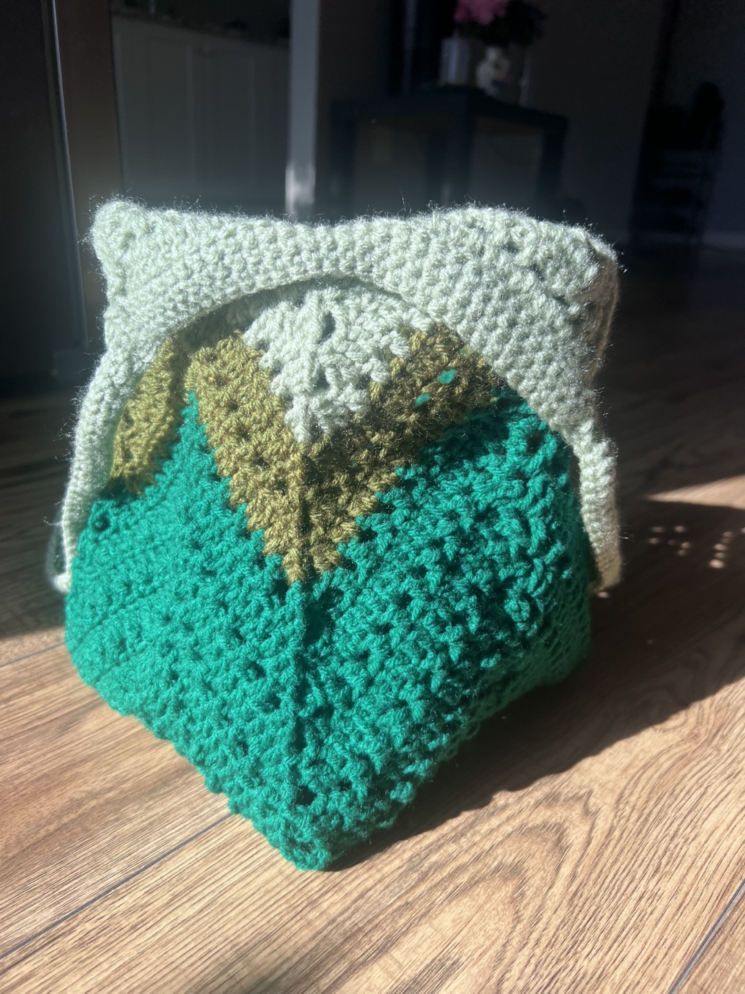 Hand-Crocheted Green Tote Bag - photo 4