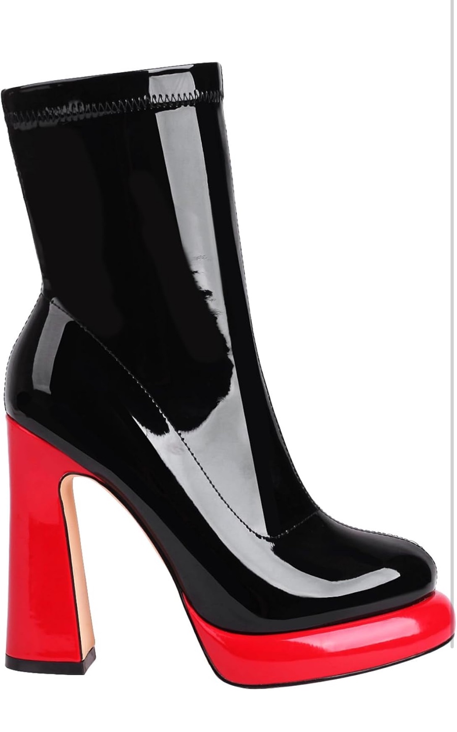 Black and Red Patent Leather Ankle Boots 🏈 - photo 5