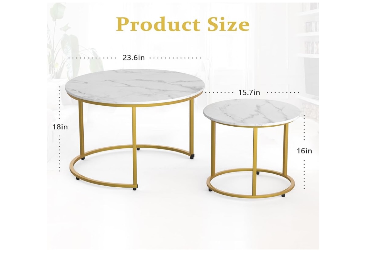 Nest of Tables - Marble Top and Gold Frame - photo 5