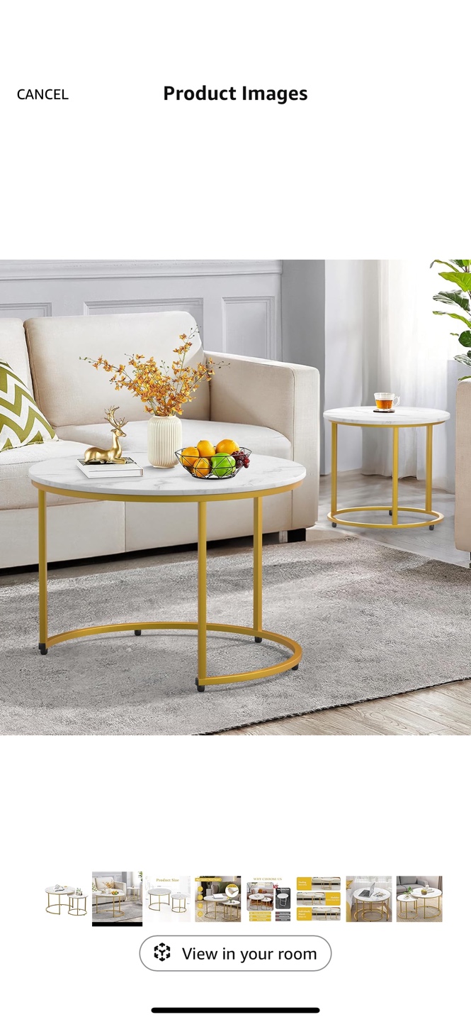 Nest of Tables - Marble Top and Gold Frame - photo 4