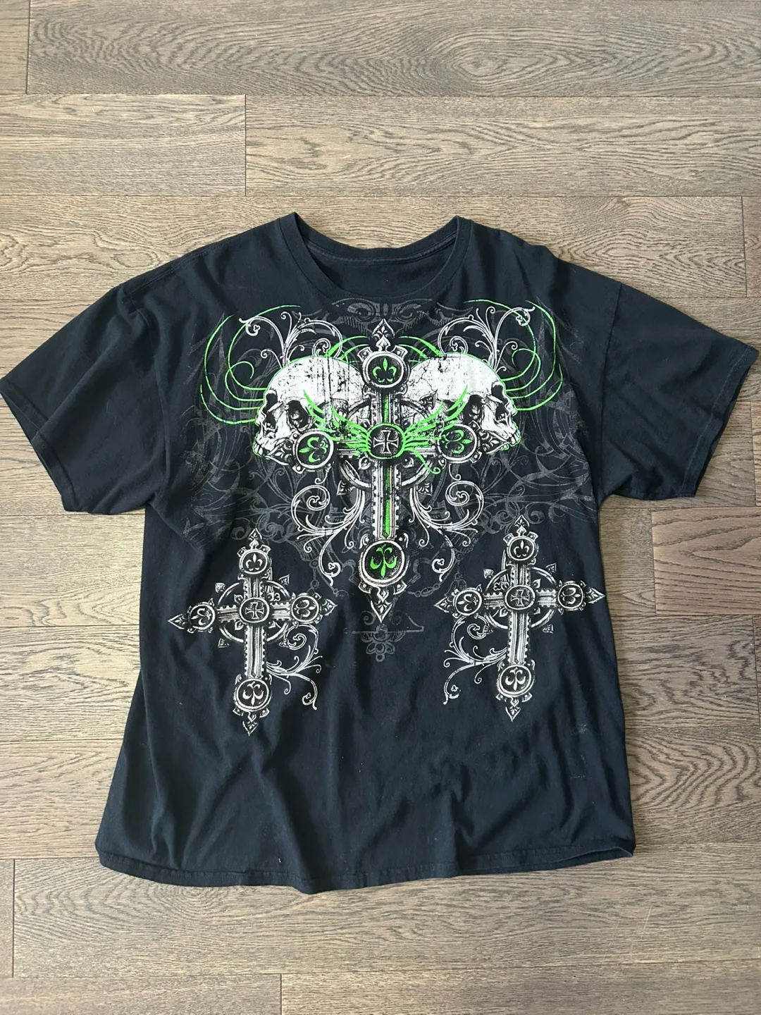 Black Graphic Skull Cross T-Shirt thumbnail