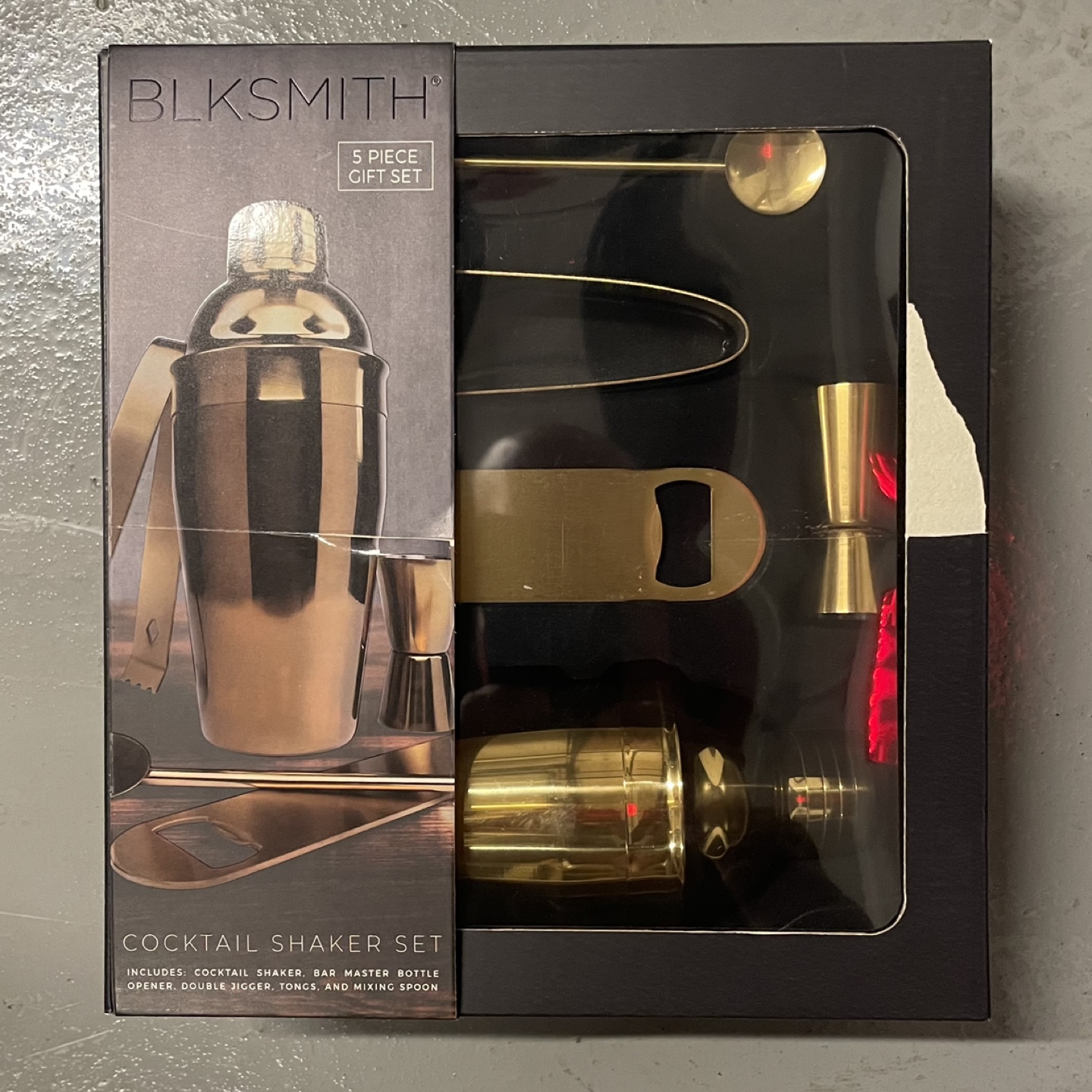 BLKSMITH 5-Piece Cocktail Shaker Set - Gold