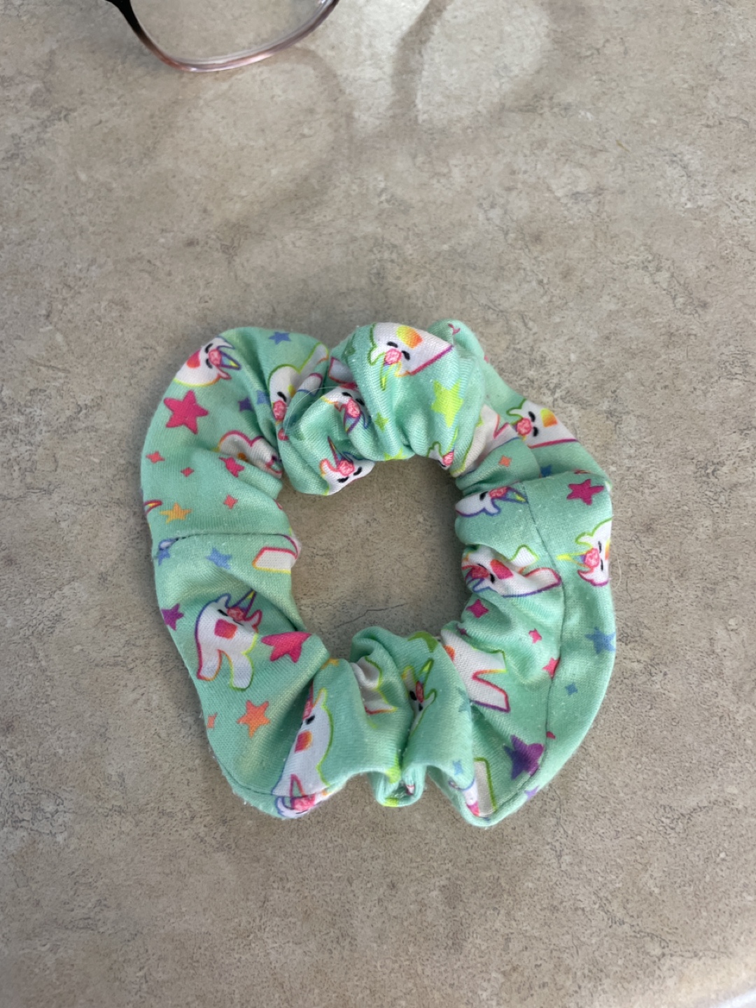 Cute Unicorn Scrunchie with the letter “R” 🏈