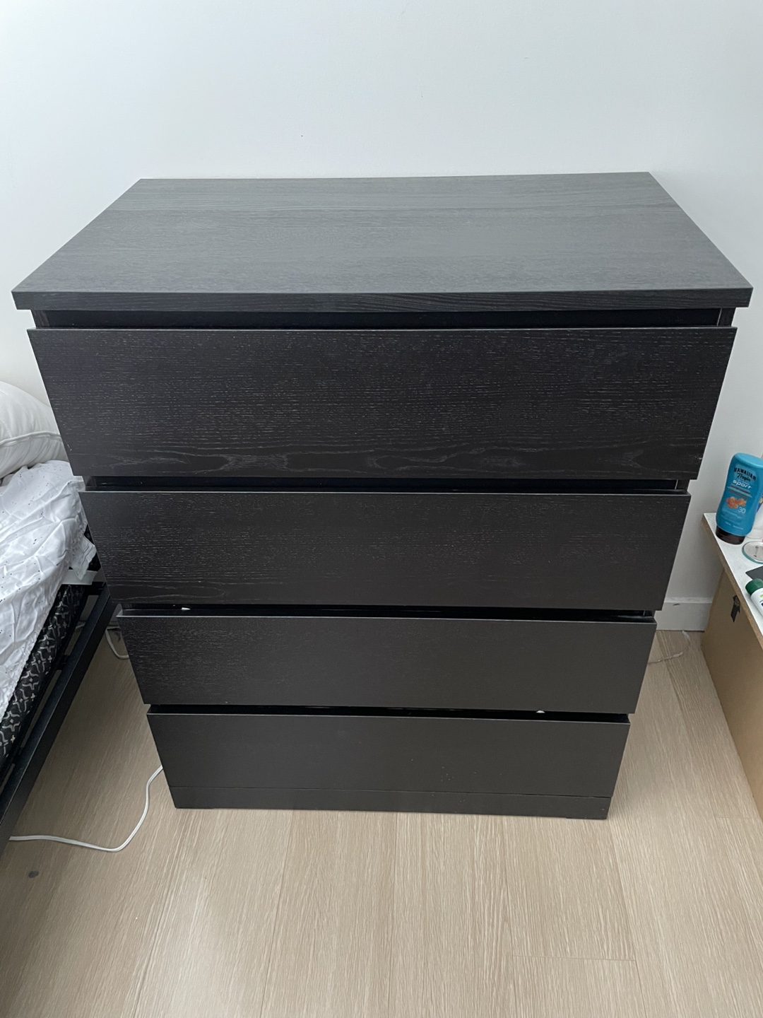 IKEA MALM 4-Drawer Chest - Black-Brown - photo 3