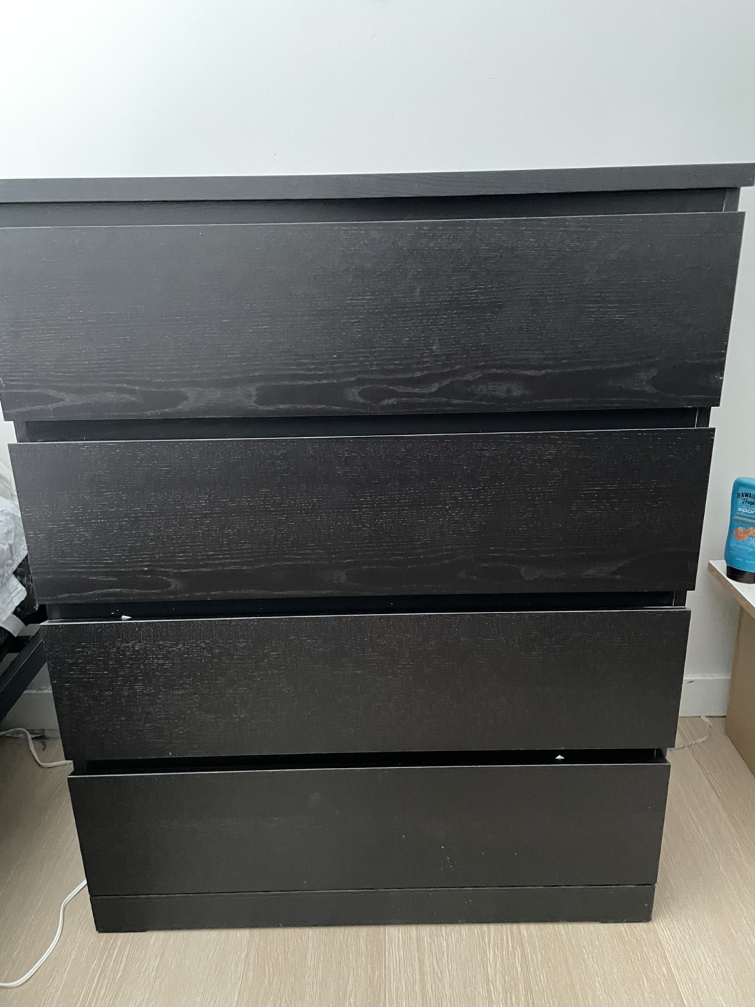 IKEA MALM 4-Drawer Chest - Black-Brown