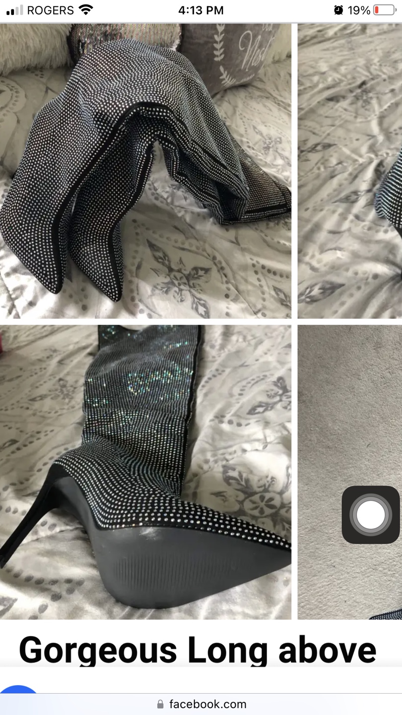 Rhinestone embellished thigh-high boots - photo 4