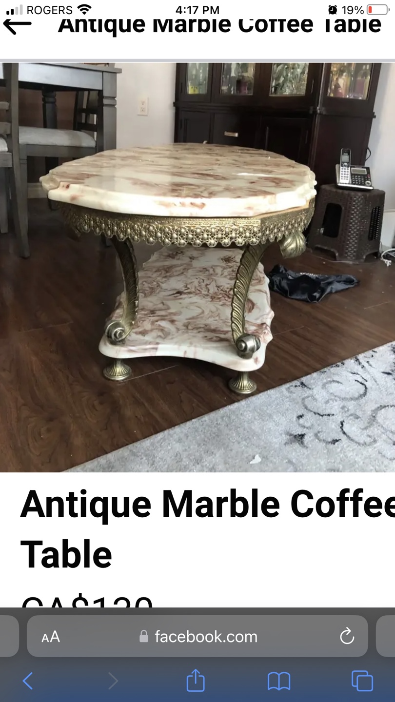 Antique Marble Coffee Table - photo 2
