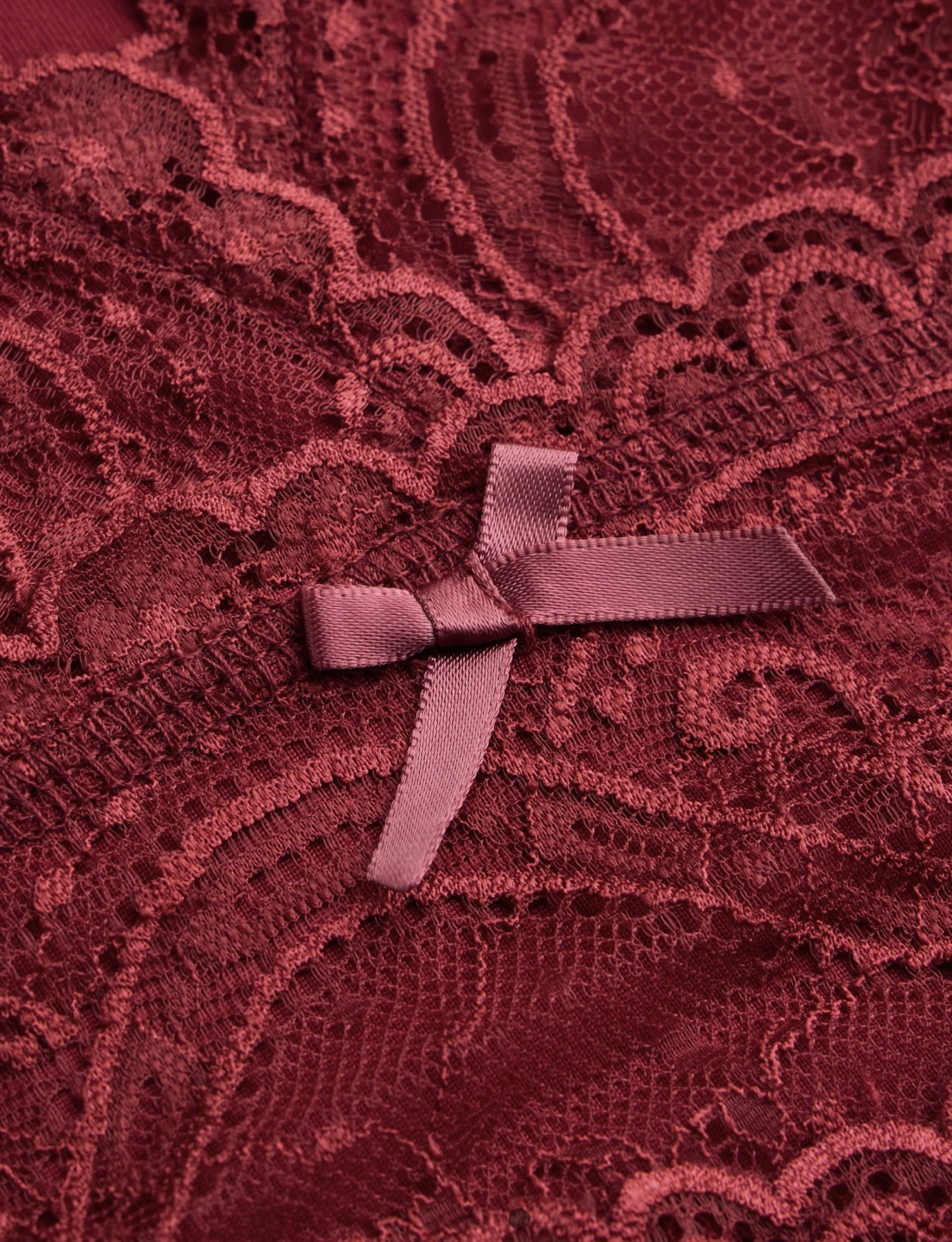 Burgundy Lace Crop Top - photo 2