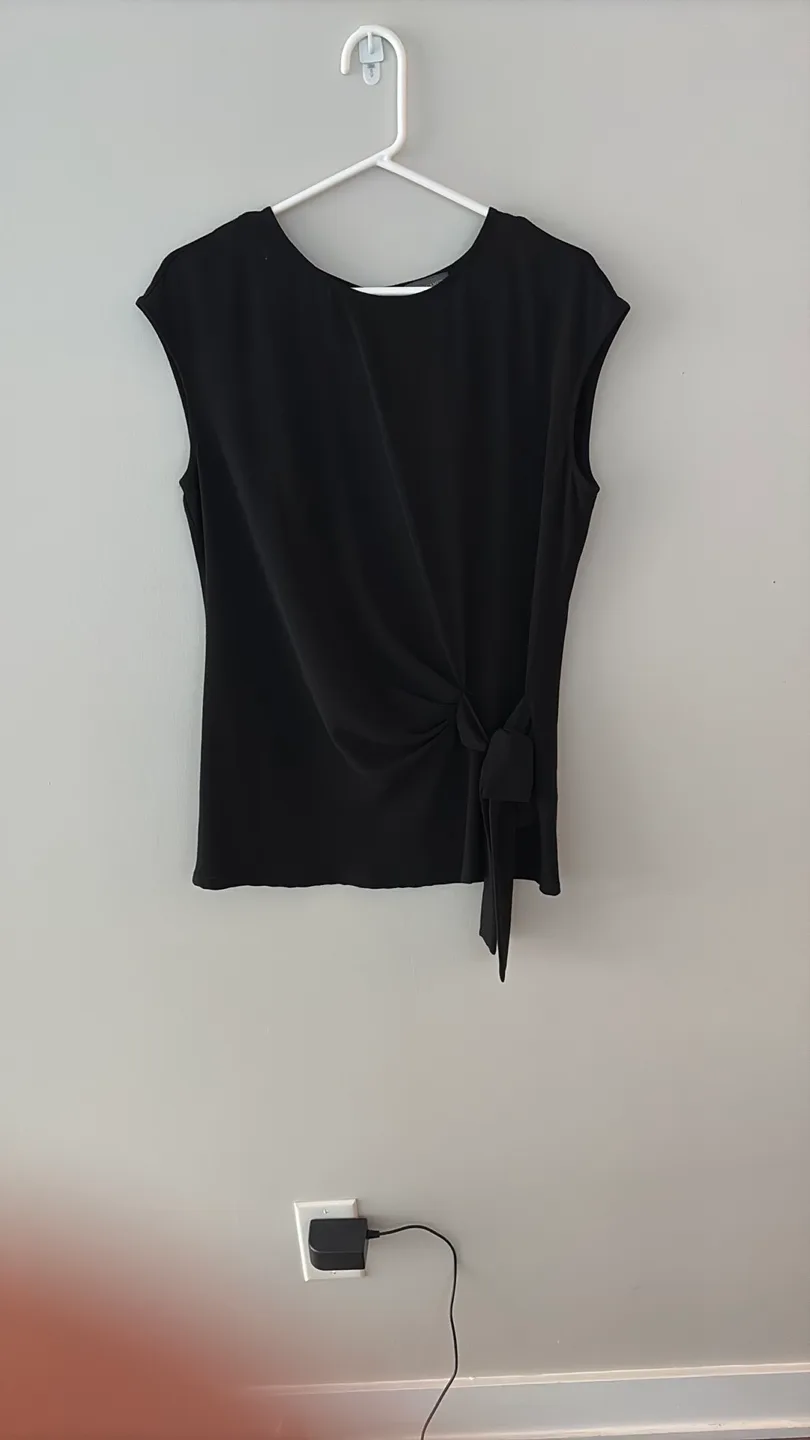 Vince Camuto - Black Sleeveless Blouse with Knot Detail thumbnail