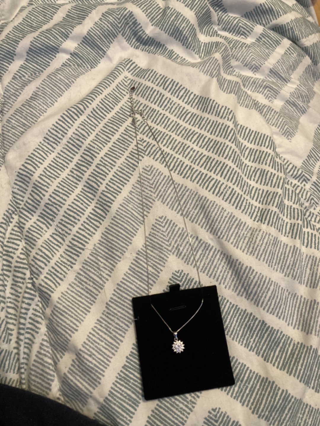 925 Silver sparkly flower necklace - photo 2
