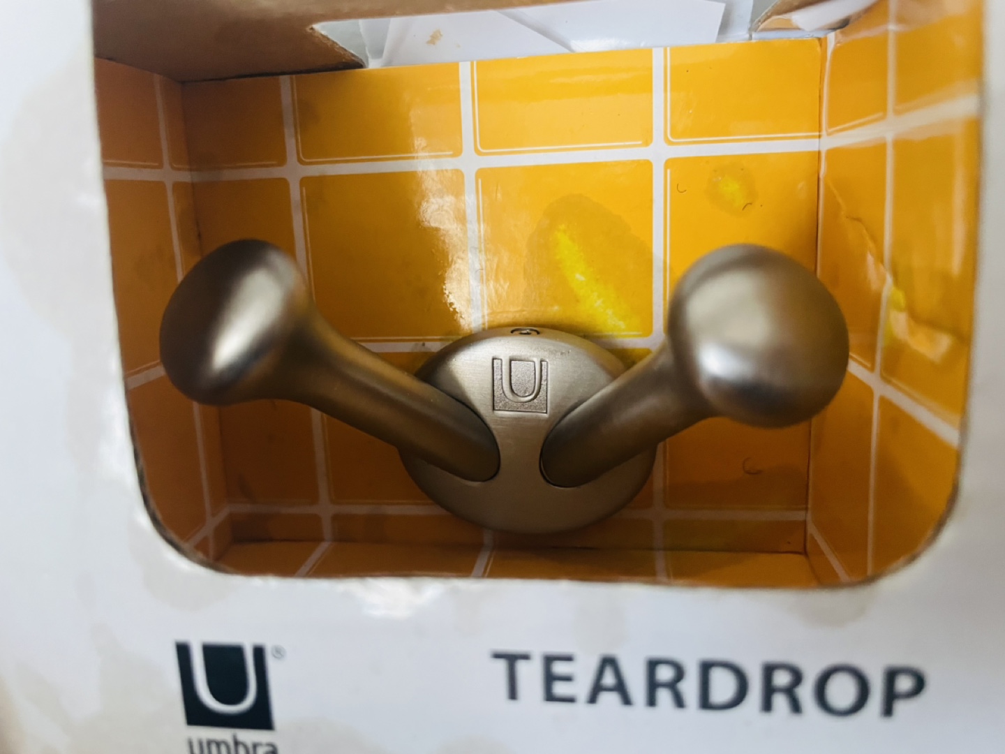 New In Box Umbra Teardrop Double Hook - Nickel