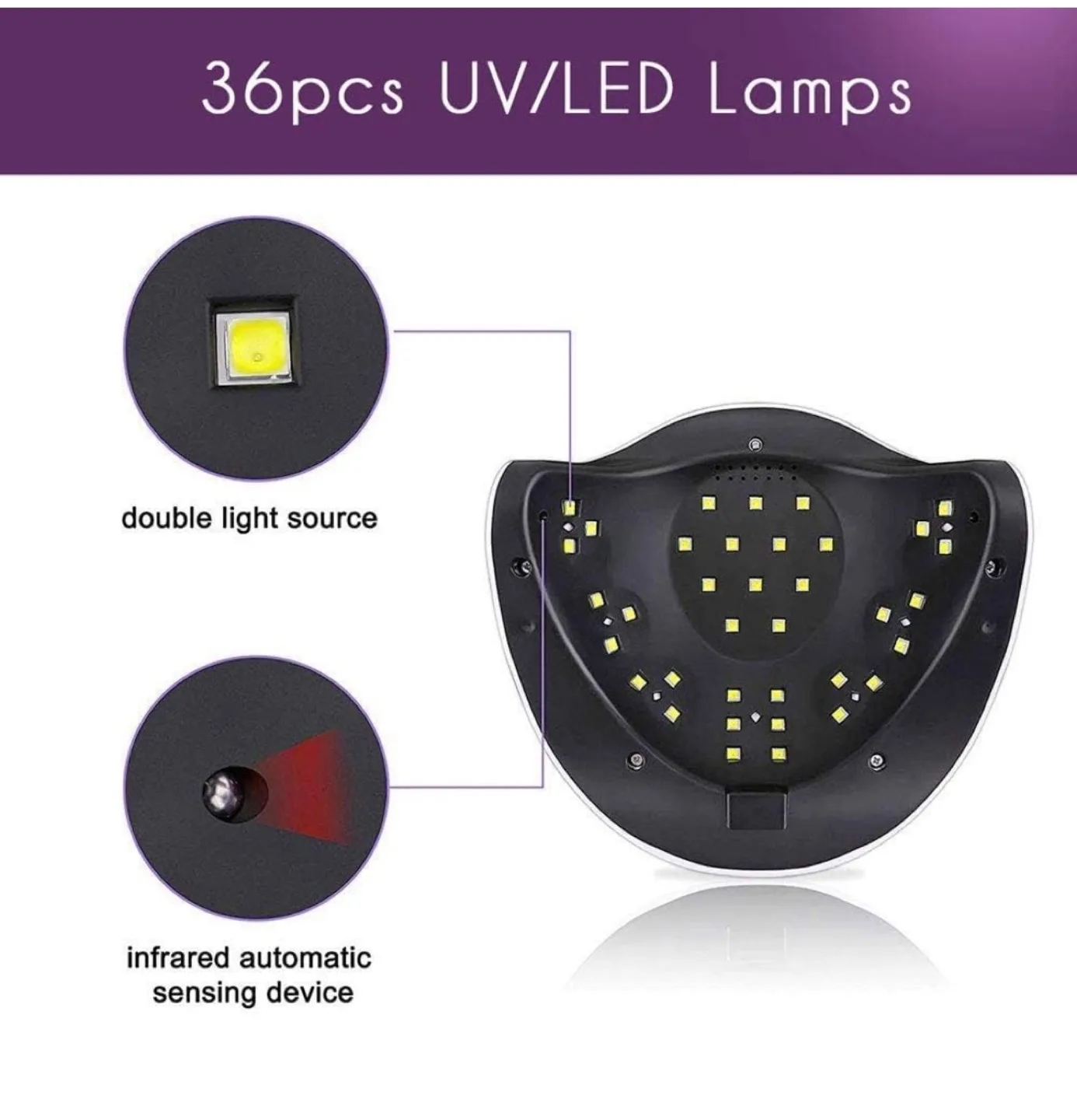 BellanAILS 120W LED Nail Lamp - Portable Manicure Dryer image indicator(7)