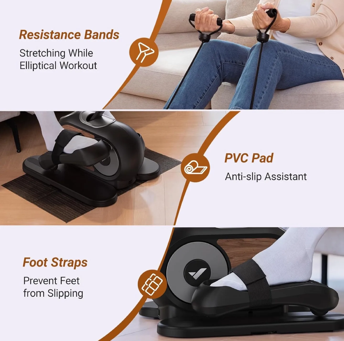 X-BREACH Under Desk Elliptical Exercise Machine with Remote image indicator(6)