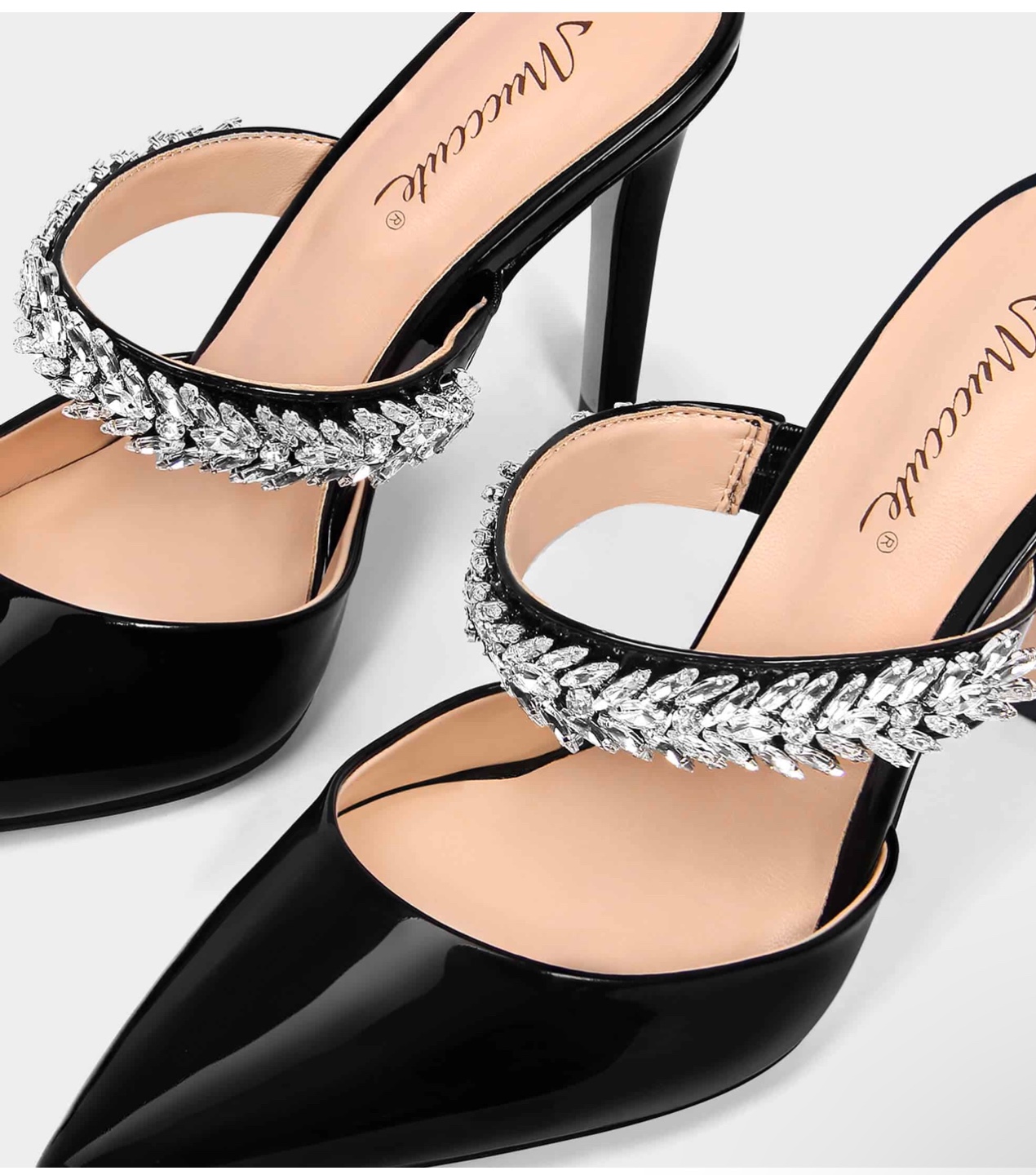 Stunning Black Crystal Embellished Heels 🏈