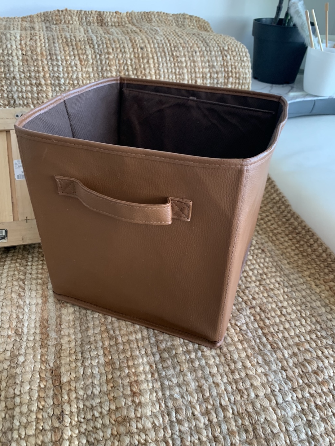 Vegan Leather Storage Basket