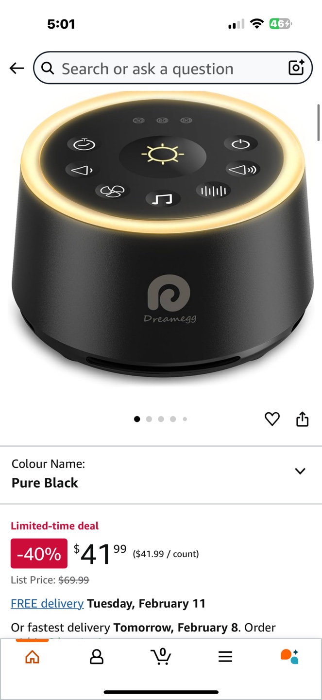 Dreamegg Sound Machine with Night Light - Black - photo 3