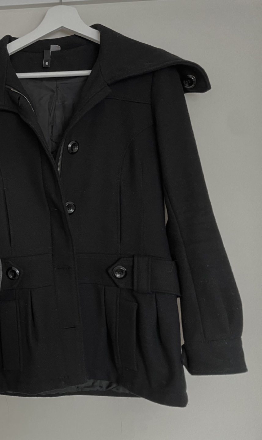 Women's Black Peacoat Jacket 🏈 - photo 4