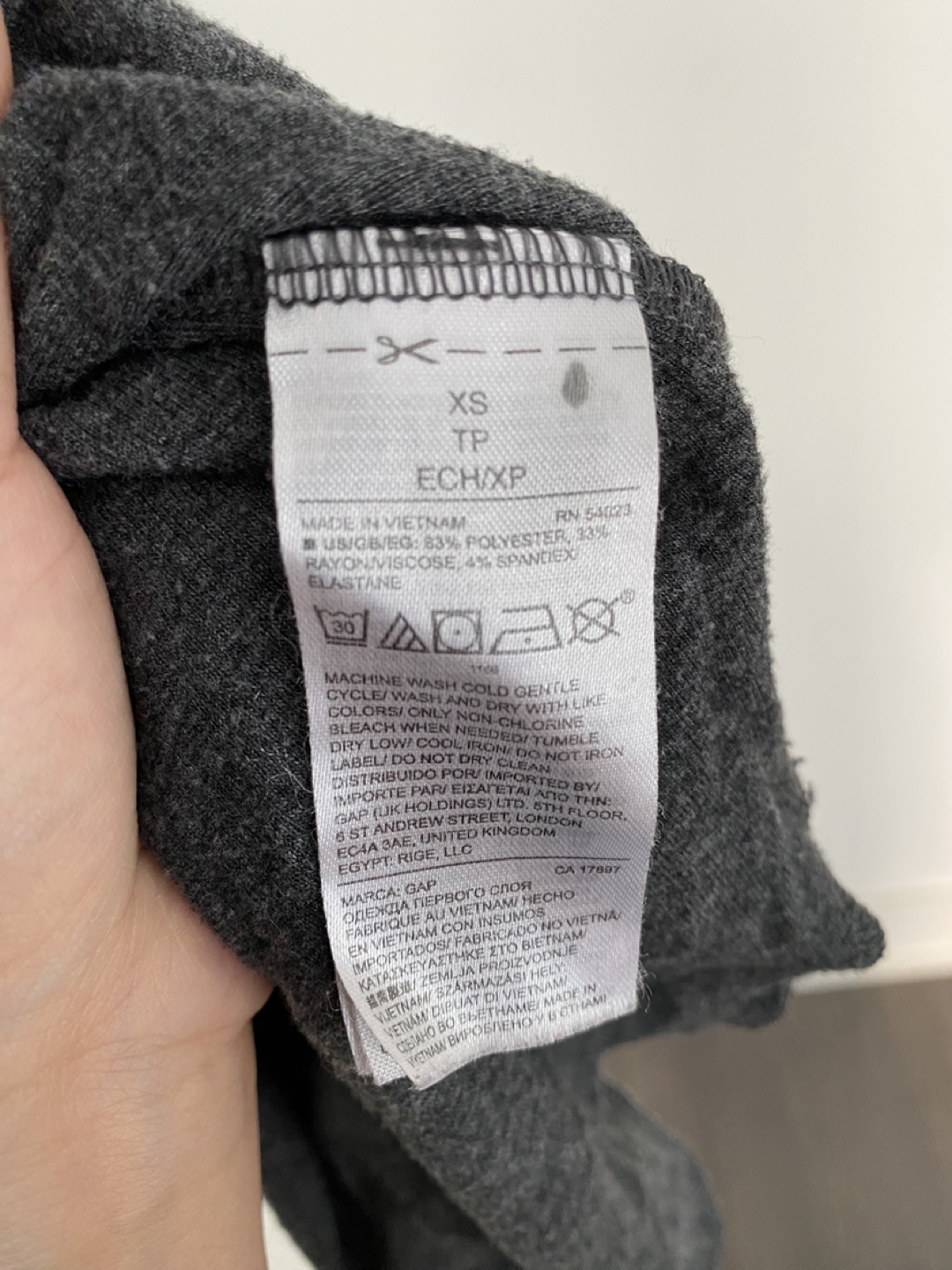 GapBody Charcoal Grey Long-Sleeve Henley Top - Size XS - photo 3