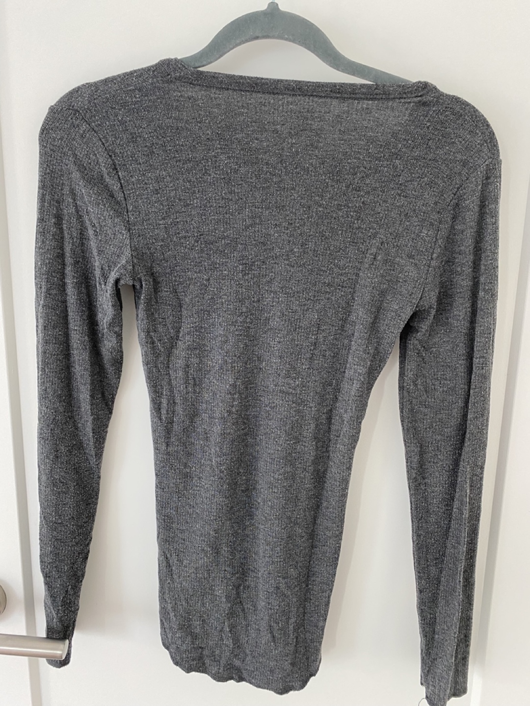 GapBody Charcoal Grey Long-Sleeve Henley Top - Size XS - photo 4