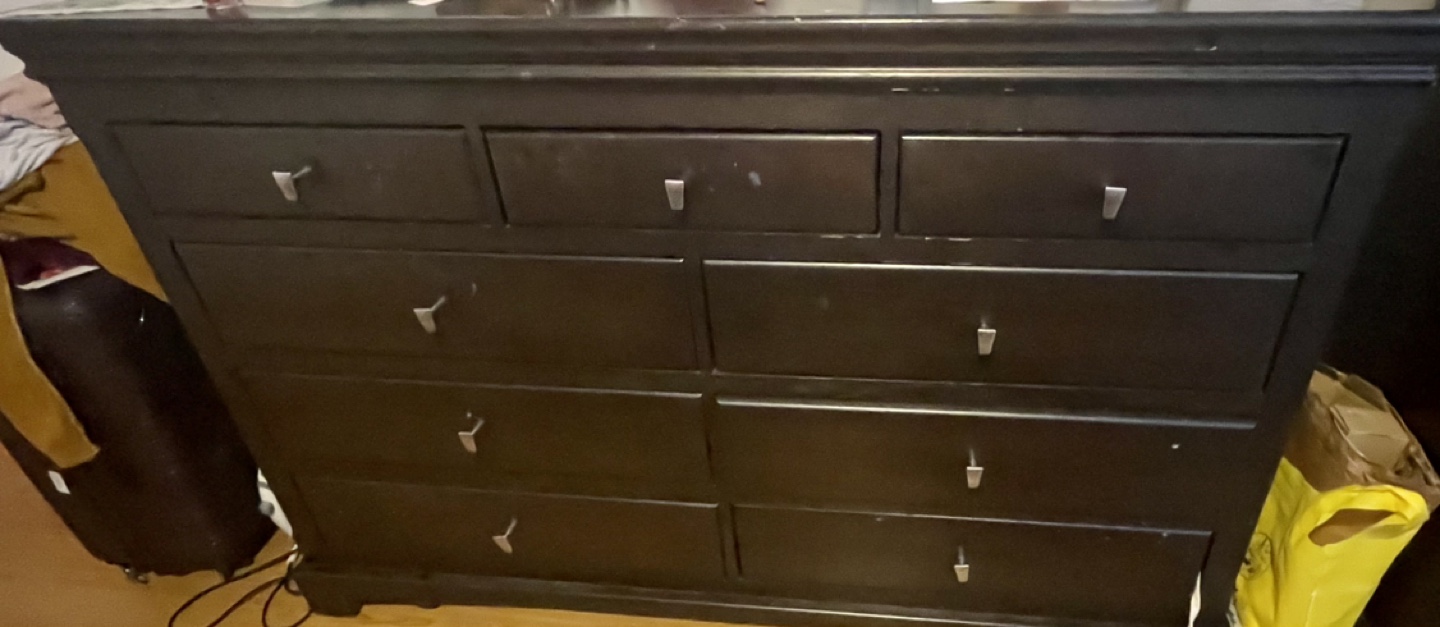 Dark Brown Wooden 10-Drawer Dresser - photo 4