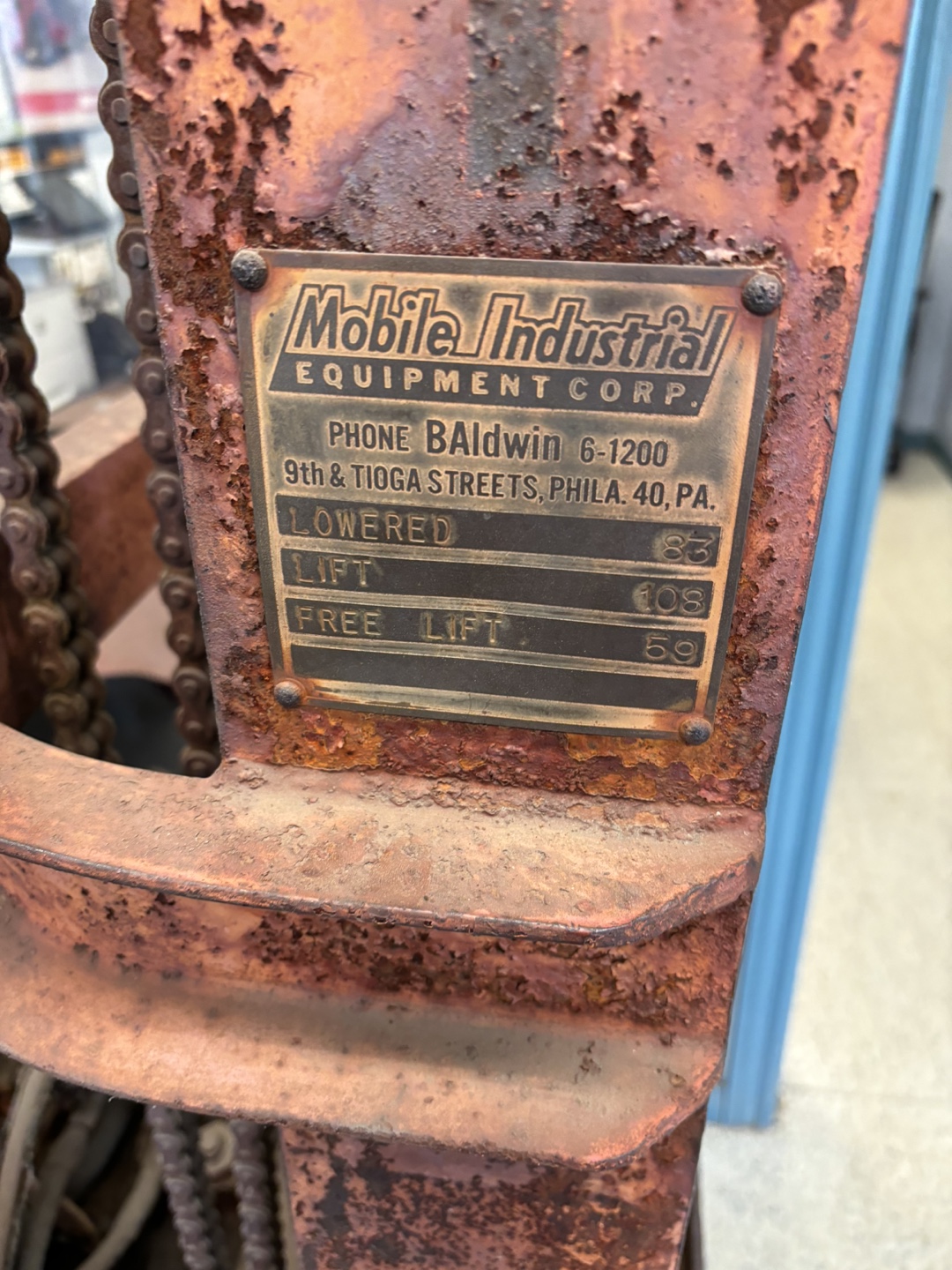 Vintage Mobile Industrial Equipment Corp. Forklift