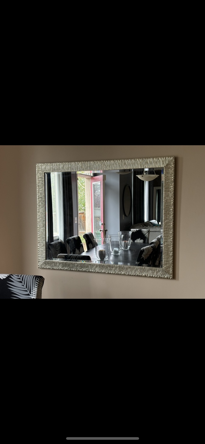 Large gold Textured Frame Mirror