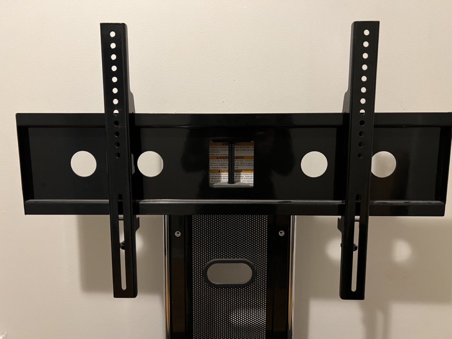 Black Glass TV Stand with Integrated TV Mount - photo 2