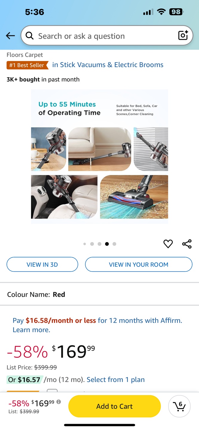4-in-1 Cordless Vacuum Cleaner - Red - photo 3