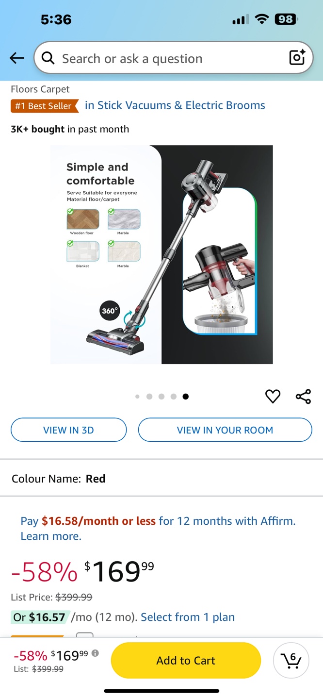 4-in-1 Cordless Vacuum Cleaner - Red - photo 2