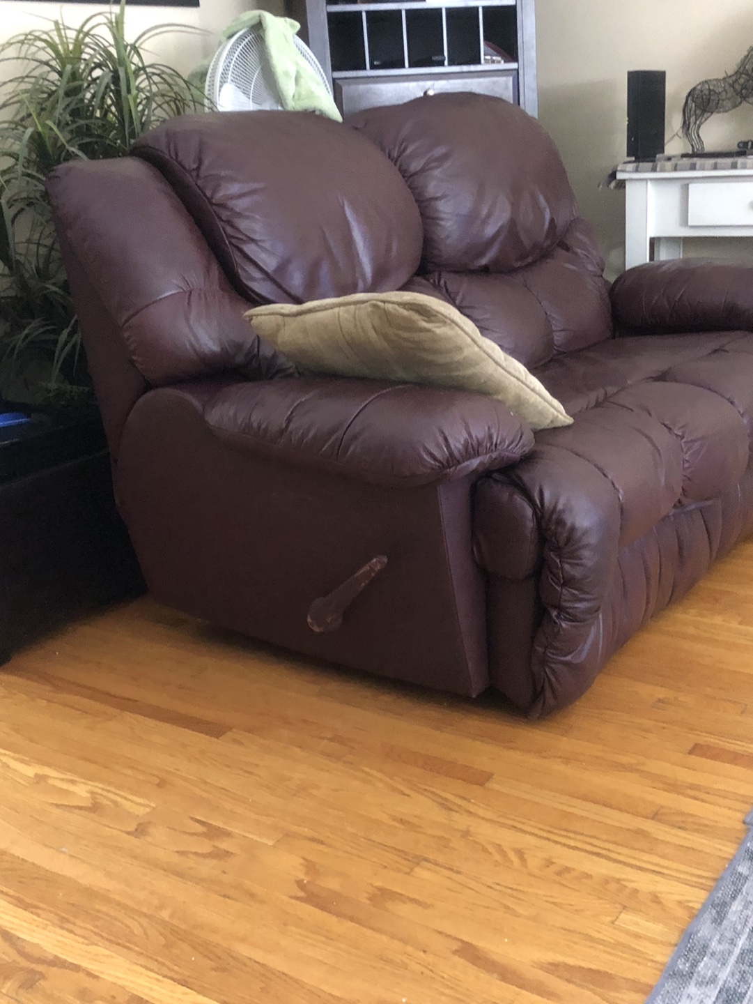 Brown Leather Recliner Loveseat - photo 2
