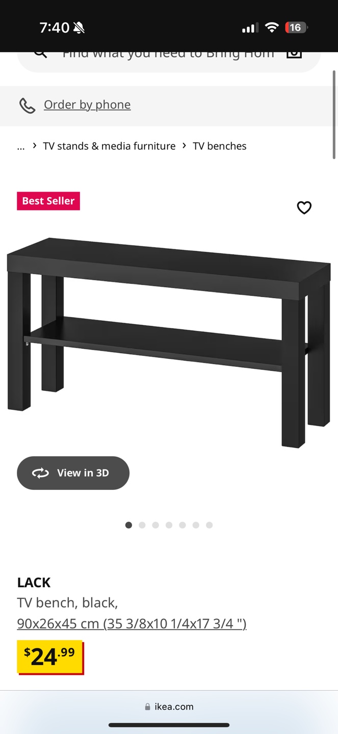 IKEA LACK TV Bench - Black