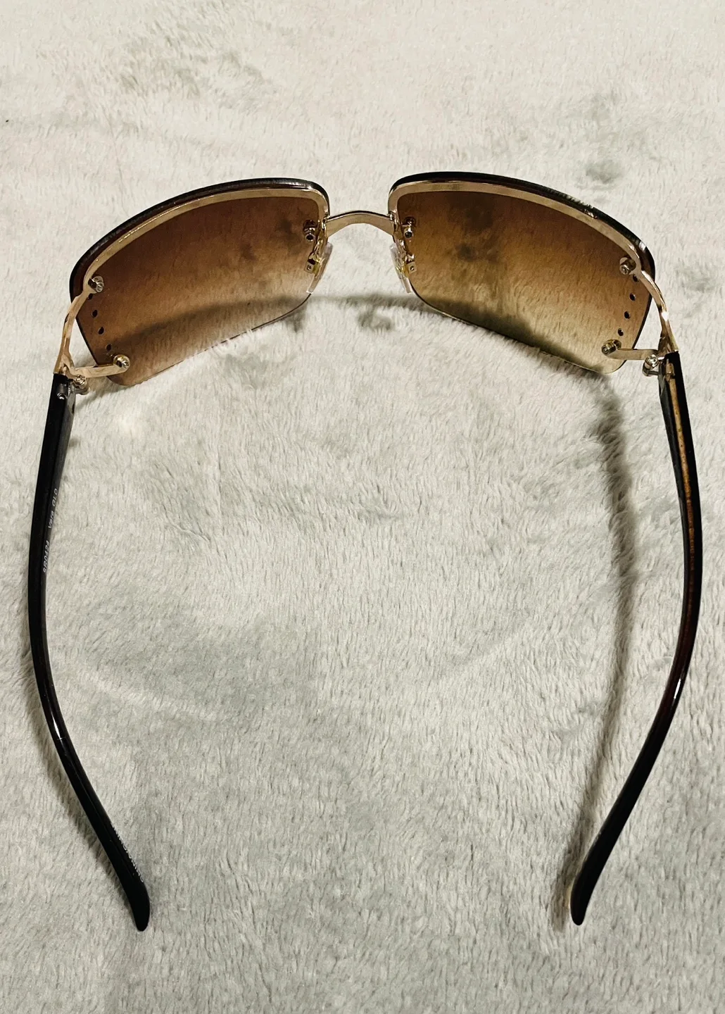 Brown rimless sunglasses with rhinestones image indicator(7)