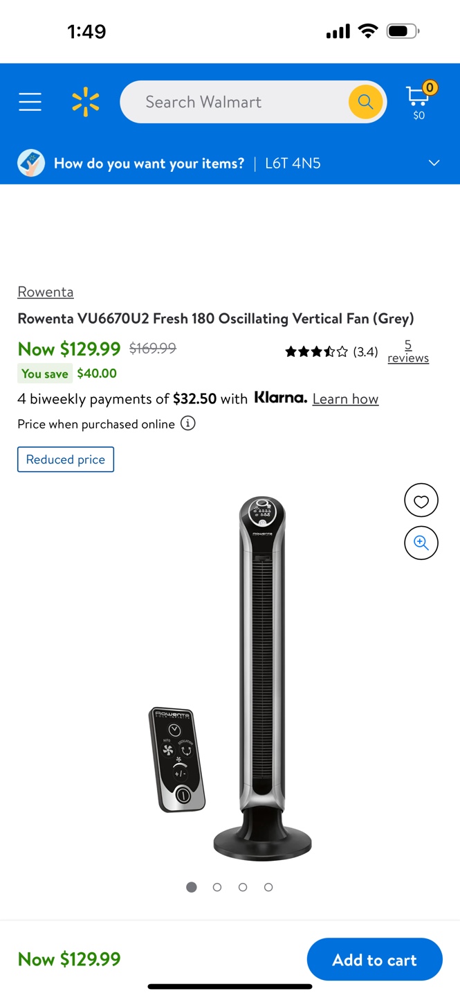 Rowenta VU6670U2 Fresh 180 Oscillating Vertical Fan - photo 4